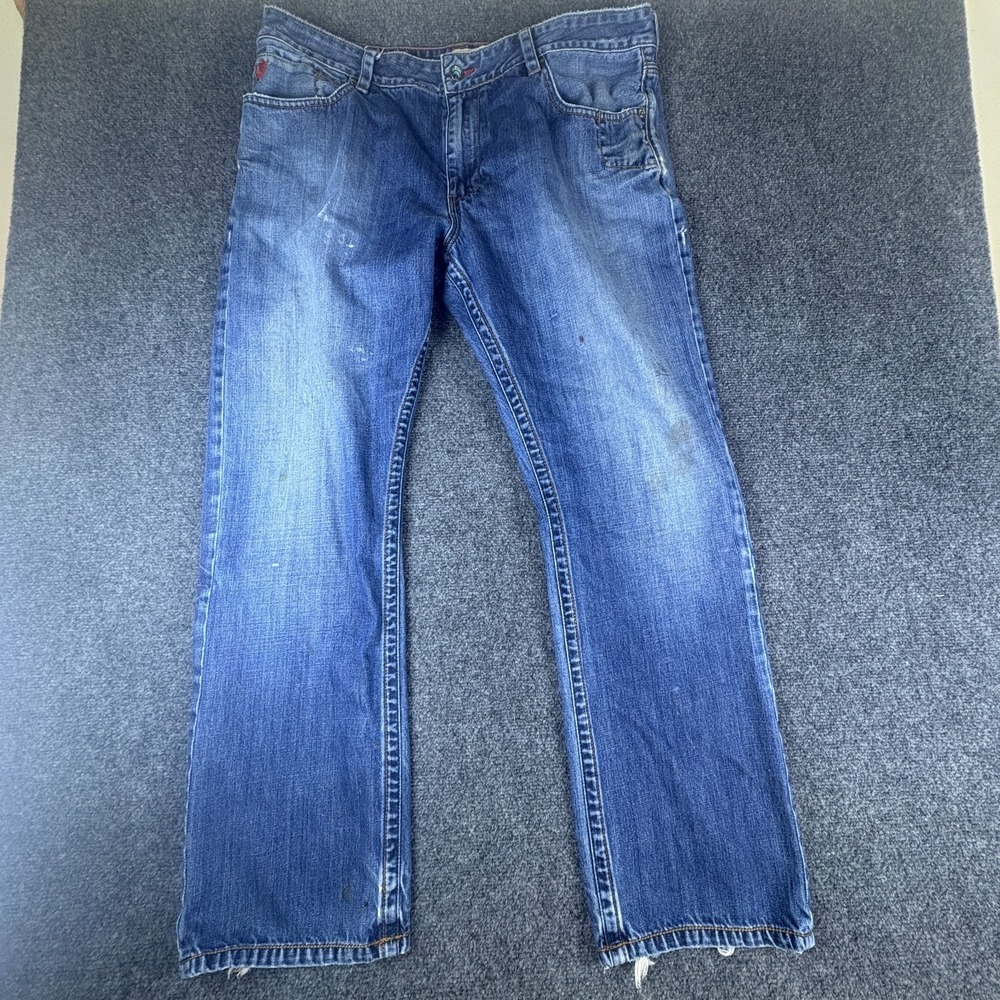Quiksilver Jeans Mens 36x30 Blue Denim Classic Streetwear Regular Fit Straight